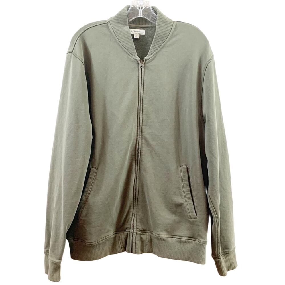 J Crew Knit Goods Olive Green Zip-up Jacket